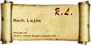 Rech Lajos névjegykártya